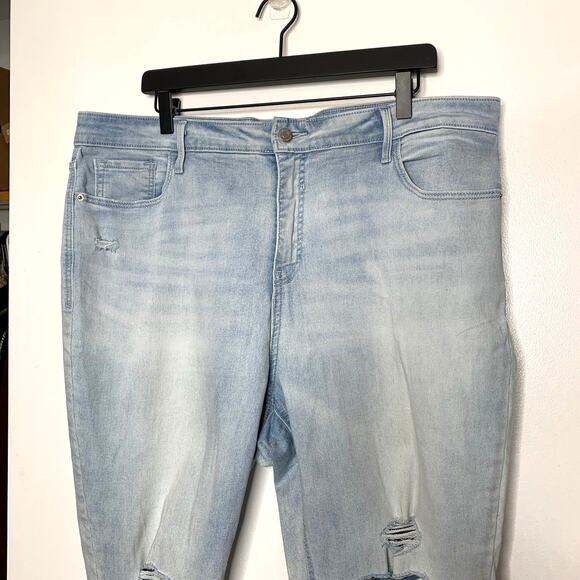 Old Navy light wash high rise distressed rockstar super skinny ankle jeans US 18 - Picture 3 of 10